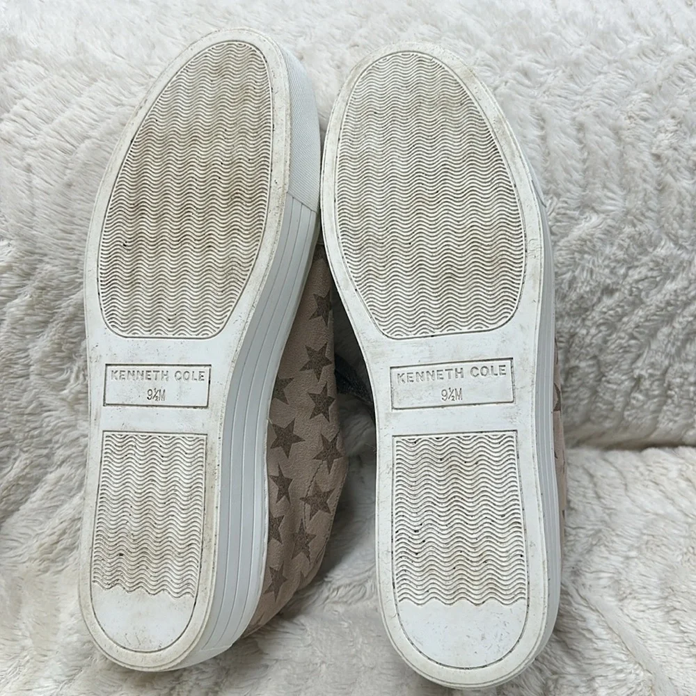 KENNETH COLE REACTION blush & bronze star Sneakers, Metallic Bronze Laces, 9.5M